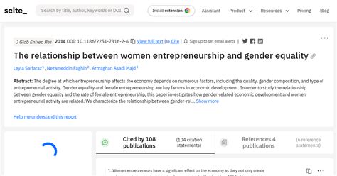 the relationship between women entrepreneurship and gender equality [scite report]