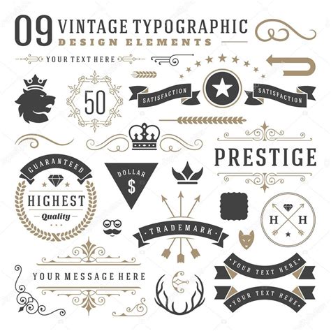 Vintage Typographic Design Elements — Stock Vector © Provectors 90750468