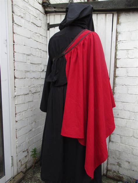 Medieval One Shoulder Cape Pure Linen Red Other Colours Larp Etsy