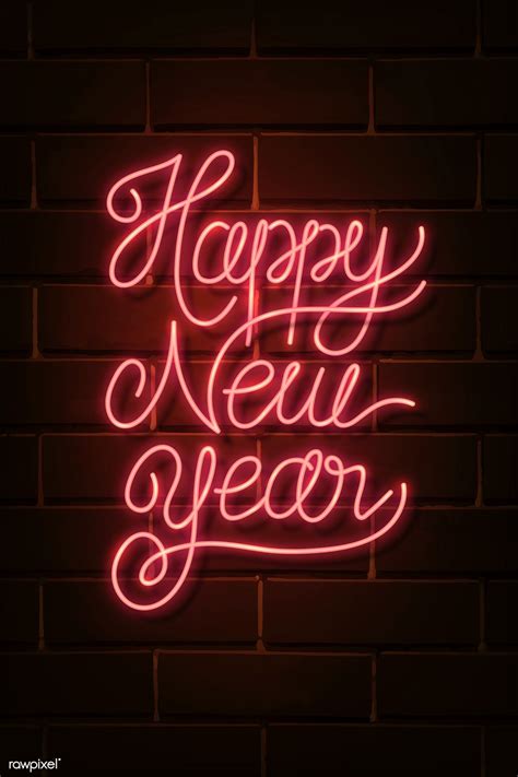 Wonderful Neon Bright Happy New Year Sign Vector Premium Image By Rawpixel Com Ningzk V