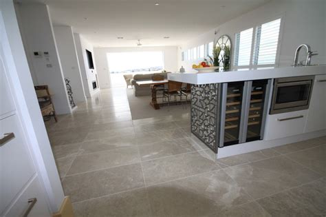 But because it's a room you'll likely spend a lot of grouted stone looks are also very popular in kitchens. Cashmere Marble Flooring - Contemporary - Kitchen - other metro - by Amber Tiles Australia