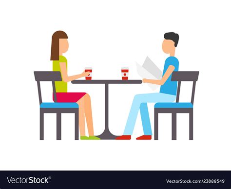 People Sitting At A Table Cartoon