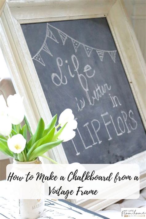 And with spring comes easter and with easter comes family dinner {or brunch}. How to make a farmhouse chalkboard from a vintage frame- thrift store makeover- home decor ideas ...