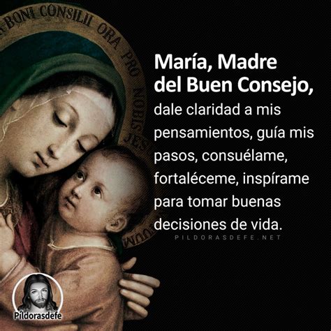 Oración Para Pedir Guía Y Consejo A María Madre Del Buen Consejo