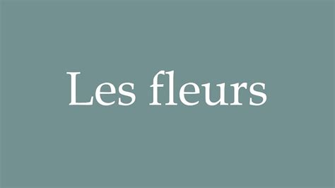 How To Pronounce Les Fleurs Correctly In French Youtube
