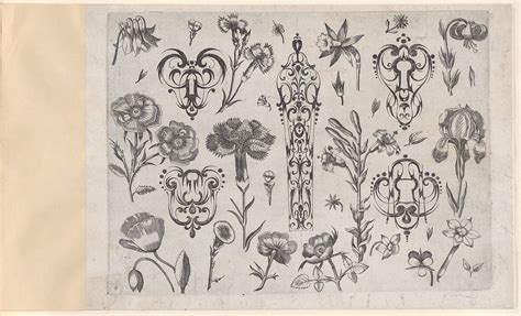 Meinert Gelijs Blackwork Designs With Flowers Plate 6 From A Series