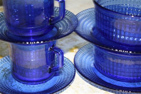 Vintage Mexico Made Cobalt Blue Glass Dinnerware Serving Bowl Etsy