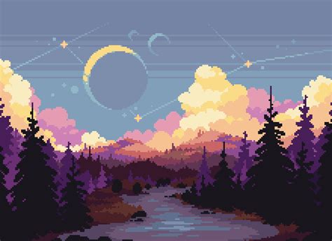 Trix On Twitter Pixel Art Landscape Cool Pixel Art Art Wallpaper