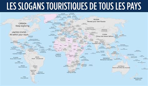 Une carte révèle les slogans touristiques de chaque pays ...