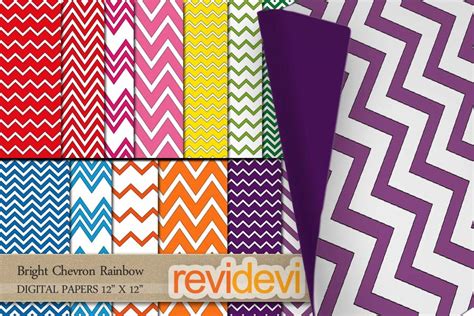 Chevron Patterns Rainbow Graphic By Revidevi Creative Fabrica