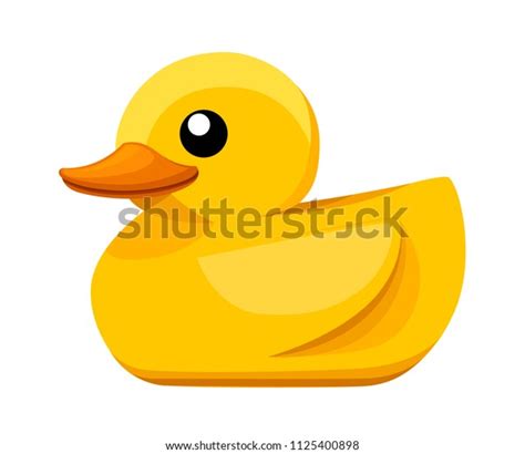 Yellow Rubber Duck Cartoon Cute Ducky Stock Vector Royalty Free