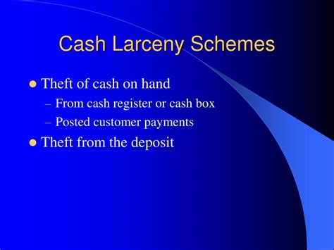 Ppt Chapter 4 Cash Larceny Powerpoint Presentation Free Download