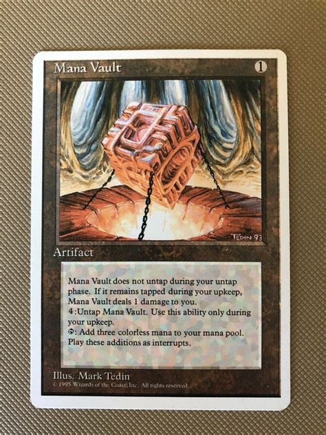 Mtg Mana Vault 4th Edition Nm M Unplayed Magic The Gathering Magic