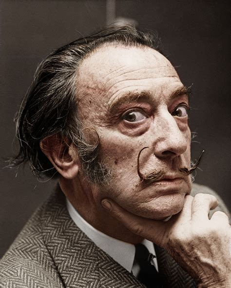 Salvador Dali Colorized Photo Old Man Portrait Photo Portrait