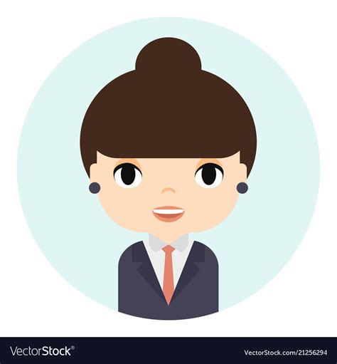 Woman Avatar With Smiling Face Female Cartoon Vector Image