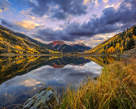 Crystal Lake Colorado Red Mountain Reflection Fine Art Print Photos