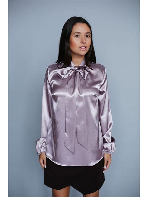Satin Bow Blouse Bow Blouse Blouse And Skirt Satin Top Silk Satin Silk Outfit Shiny Fabric