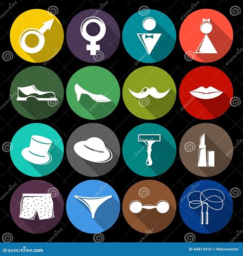 Gender Icons Set Flat Stock Vector Illustration Of Male 44813416