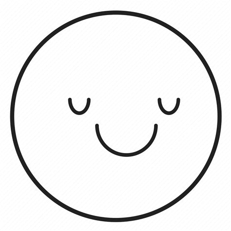 Cheerful Emoji Face Faces Happy Satisfaction Satisfied Icon