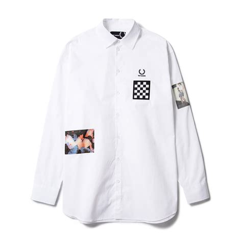 Raf Simons X Fred Perry Shirts Oversized Patch Cotton Shirt In