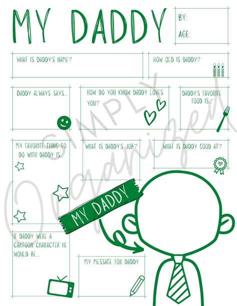 Daddy Fathers Day Fill In Blanks Interview Qanda Etsy