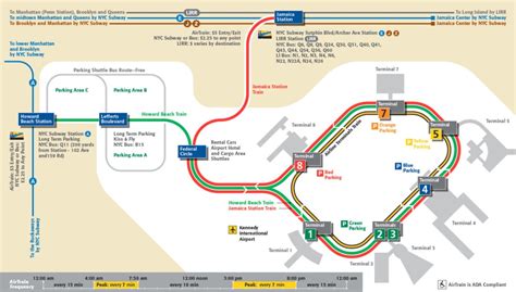 Transit Maps Official Map Jfk Airport Airtrain Map New York 2011