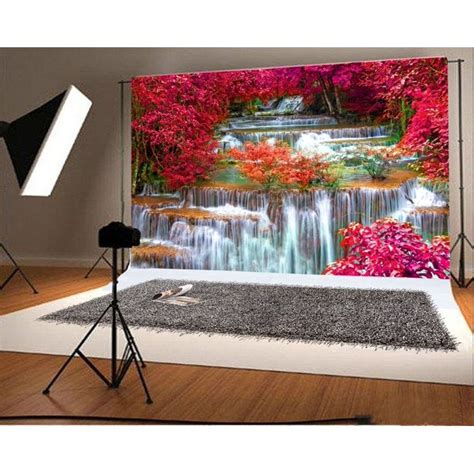 Mohome Polyster Waterfall Backdrop 7x5ft Photography Background Autumn