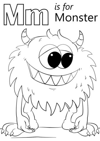Winter mittens coloring pages sketch coloring page. Letter M is for Monster coloring page | Free Printable ...