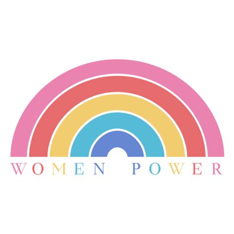 design png e svg de letras de poder do arco íris para mulheres no dia da mulher para camisetas