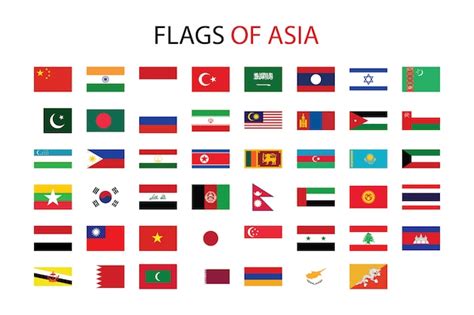 Premium Vector Flags Of Asia