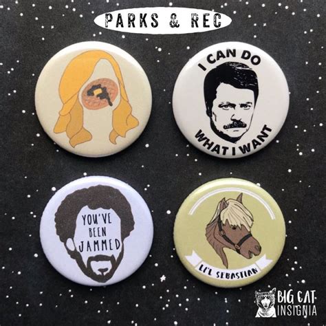 Parks And Rec Pins Ron Swanson Leslie Knope Pins T Etsy Parks N