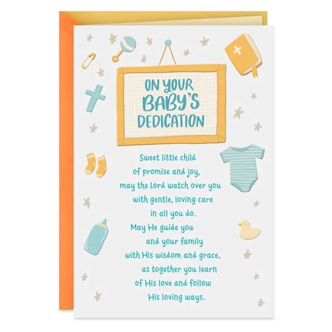 Sweet Little Child Of Promise Baby Dedication Card In 2021 Baby
