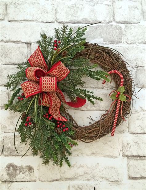 Candy Cane Wreath Christmas Wreath For Front Door Front Door