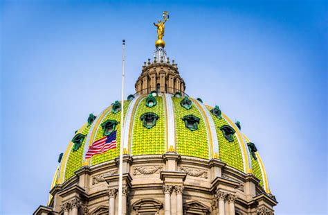 The Dome Of The Pennsylvania State Capitol In Harrisburg Pennsylvania
