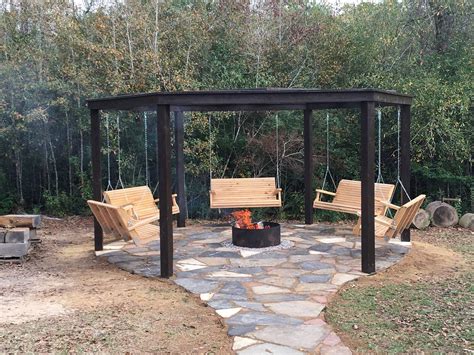 Check Out This Custom Fire Pit And Swing Set Combo Fire Pit Swings