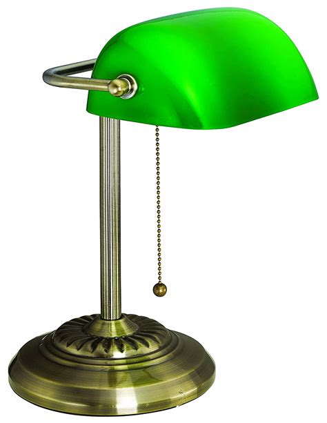 Vintage brass table desk lamp w/green metal lamp shade turn key switch 22 h. Vintage Bankers Lamp Green Shade Desk Glass Student Piano Table Light 676090004398 | eBay
