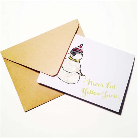 Never Eat Yellow Snow Card Handmade Products Stationery And Party Supplies