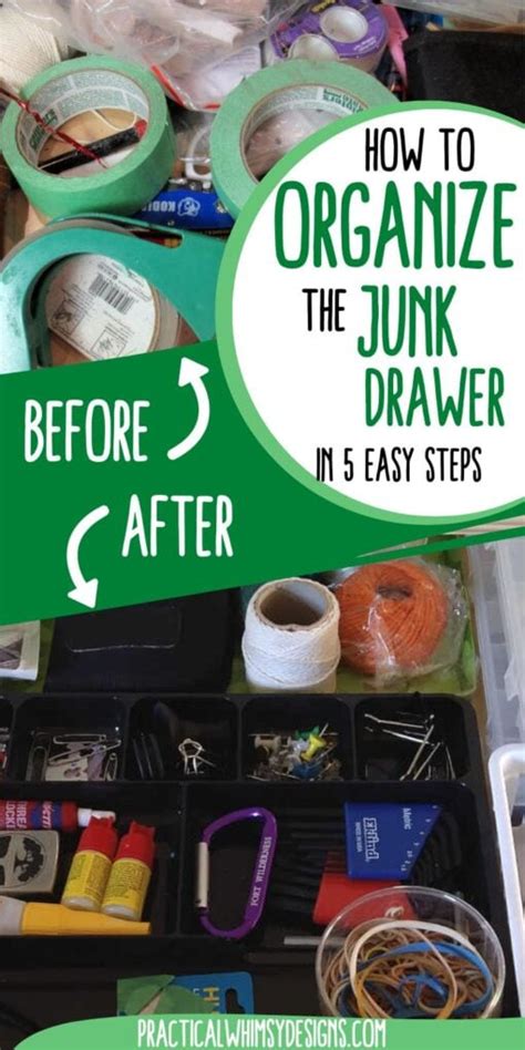 How To Organize Your Junk Drawer In 5 Easy Steps Practical Whimsy Designs