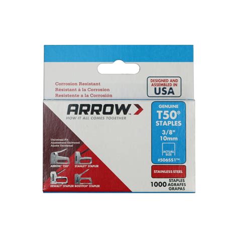 Arrow 10mm 38 Stainless Steel Staples 1000 Pack Bunnings Australia