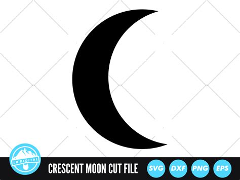 Crescent Moon Svg Half Moon Svg Graphic By Lddigital · Creative Fabrica