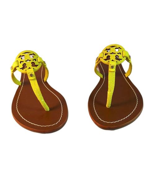 Tory Burch Leather Mini Miller Flat Thong Sandal In Yellow Lyst