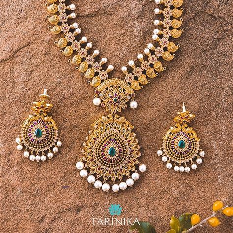Antique Long Necklace Set From Tarinika South India Jewels