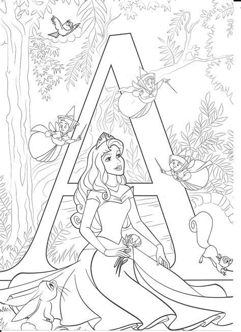 They can be printed as a poster or batch A for Aurora (With images) | Abc coloring pages, Disney ...