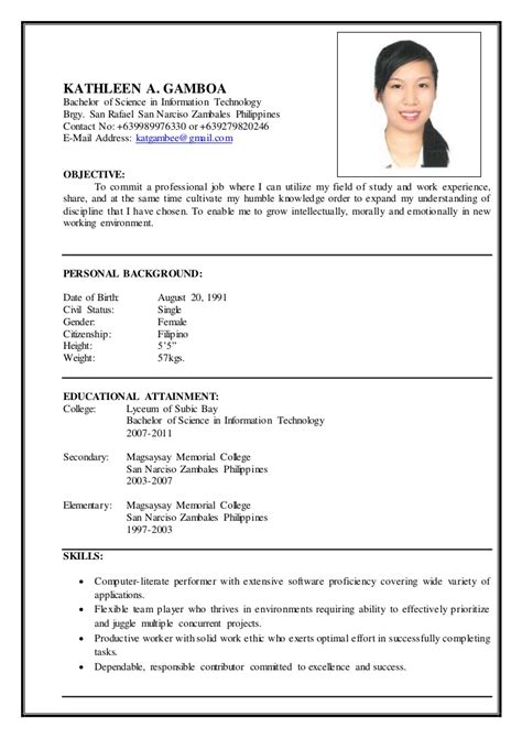 Able seaman resume format most wanted figure just download it. Application letter for information technology fresh graduate pdf