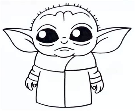 Coloriage The Mandalorian  Bébé Yoda 7