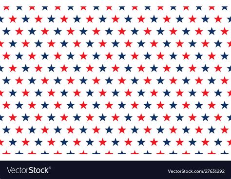 Red And Blue Stars Pattern On White Background Vector Image