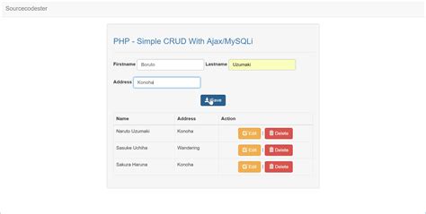 Php Simple Crud With Ajax Mysqli Free Source Code Projects And