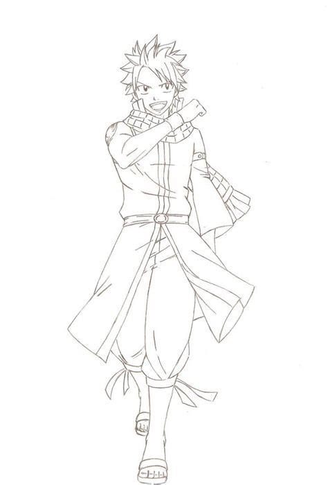 Natsu From Fairy Tail Drawings Sketch Coloring Page Fairy Tail
