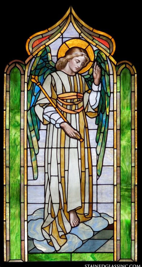The Guardian Angel Religious Stained Glass Window