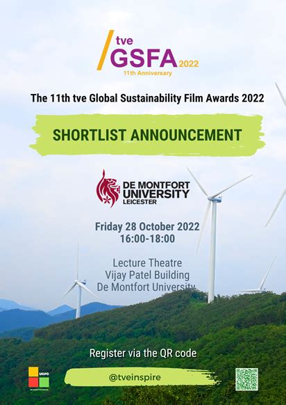 Tve Global Sustainability Film Awards Shortlist Announcement At DMU